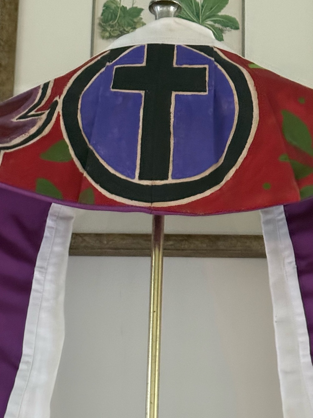 Colorful Abstract Hand Painted Stole for Clergy - Picture 3 of 9